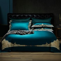 New 1000TC Egyptian Cotton Royal Luxury Bedding set King Queen Size Embroidery Bed set Duvet Cover Bedsheet set parrure de lit