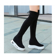 New autumn and winter over the knee boots women's fashion trend elastic boots high tube platform 10CM women's boots.