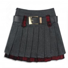 Women Autumn Winter Pleated Skirts Female Vintage Woolen Skirt Fashion Work Career Casual Skirts Woolen Pleated Skirt M-XXXL