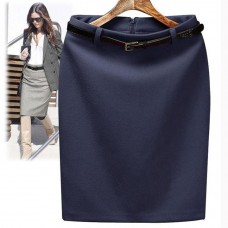 2018 Spring Women Skirts High Waist Work OL Pencil Skirt Plus Size Casual Woolen Skirts Navy Blue&Burgundy&Grey Winter Skirt 3XL