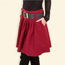 2018 Spring Autumn Winter Women Casual Skirt Fashion Female High Waist A-Line Skirt Midi Skirt Skirts Womens SK218