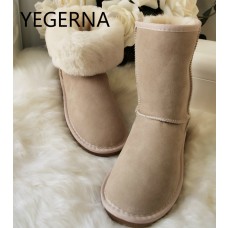 2017 Hot Selling 100% Real Sheepskin Brand Classic Snow Boots new fashion women men snow bootsFor Women Winter Boots