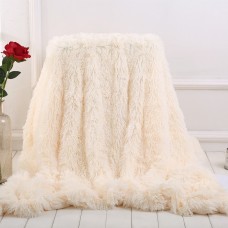 XC USHIO Elegant Throw Blanket For Bed Sofa Bedspread Long Shaggy Soft Warm Bedding Sheet Air Conditioning Blanket