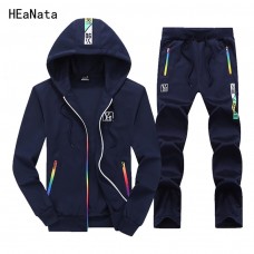 Brand-Clothing Menswear Fashion Tracksuit Casual SportSuit Mens Spring/Autumn Hoodies/Sweatshirts Coat+Pant Tracksuit  2019