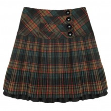 2019 Autumn Winter Spring Woolen Skirt Women High Waist Pleated Skirt Fashion Slim Plaid Short Skirt Skirts Women