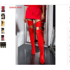 Fashion Belted Thigh High Gtiletto Boots High Waist Over The Knee Boots Women Sexy Leather Popular trendy sapato feminino Shoes