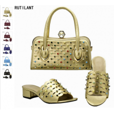 New Arrival Italian Shoes with Matching Bag for Woman Italian Shoes and Bag Set High Quality African Wedding Shoe and Bag