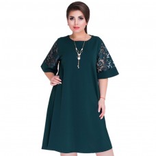 2018 Splice Loose Lace Summer Dresses Plus Size Women Knee-Length Office Dress