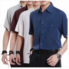 2018 Men Shirts Summer Quinquagenarian Casual Shirt Male Short-Sleeve Shirt Top Plus Size Silk Shirts Men M to 4XL