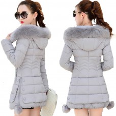 2018 Faux Fur Parkas Women Down Jacket  Plus Size Womens Parkas Thicken Outerwear hooded Winter Coat Female Jacket Cotton padded