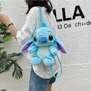 large Cartoon Blue Stitch Plush Backpack Cute Stitch Backpacks Stuffed Plush Dolls For Girls Bags Soft Christmas Gift