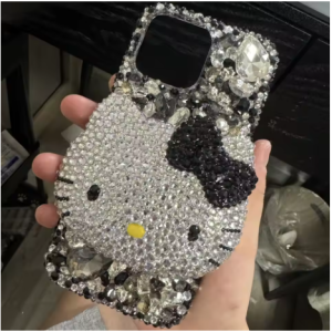 Kawaii Hello Kitty DIY Phone Case Diamond Apple 15 16promax Anime