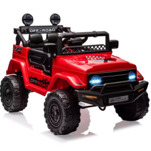 12V Kids Ride On Truck with Remote Control Spring Suspension Bluetooth Connectivity and Led Lights Ride On Toys for 3-6 yrs