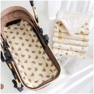 Soft and Comfortable Baby Walking Thick Cartoon Bear Baby Stroller Cushion Cotton Shoulder Strap Baby Stroller Cushion
