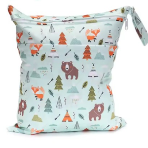 [Sigzagor] Wet Dry Bag With Two Zippered Baby Diaper Nappy Waterproof Reusable Washable