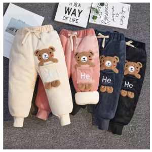 1 2 3 4 5 years winter keep warm baby boys pants cute cartoon bear corduroy girls trousers christmas birthday gift kids clothes