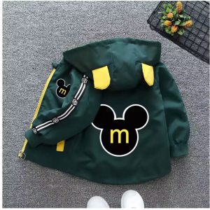 new spring mickey mouse baby boys hooded jacket autumn baby girls cartoon zipper long sleeve casual clothing kids outerwear coat