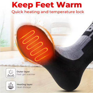 heated socks remote control motorcycle electric heating socks rechargeable battery winter thermal thick stockings men