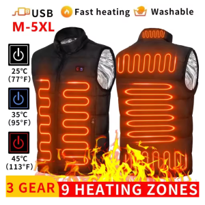 9 heated vest zones electric heated jackets men women sportswear heated coat graphene heat coat usb heating jacket for camping