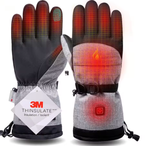 skiing heated gloves winter warm with battery case outdoor non slip heated gloves waterproof gloves touch screen motorcycle