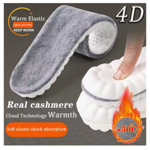 genuine cashmere self heated thermal sports insoles 4d cloud winter keep warm plush arch support soft feet anti odor shoes pads