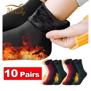 1/2/3/5/10pairs thermal socks women winter warm thicken fleece short socks cashmere wool socks snow velvet boots home floor wear